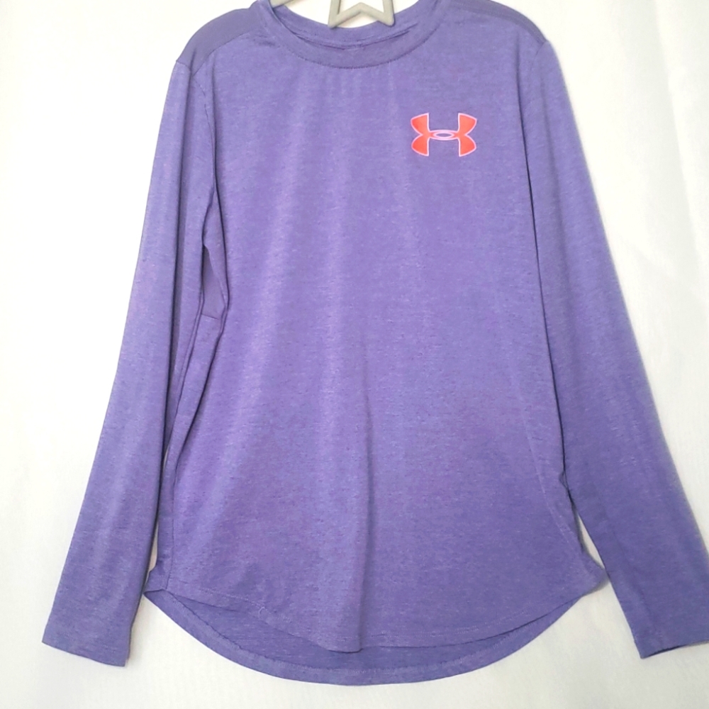 Under Armour Girl's Shirt Purple and Coral Color Like-New Condition